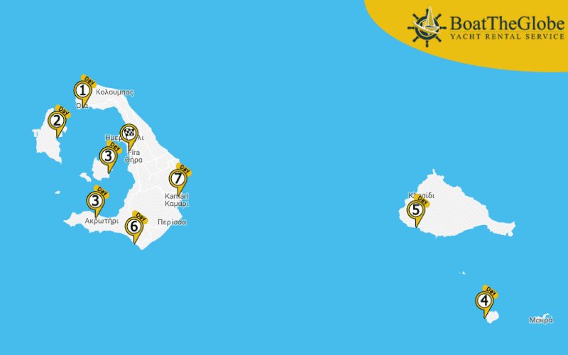 Santorini-i hajós útvonaltervező