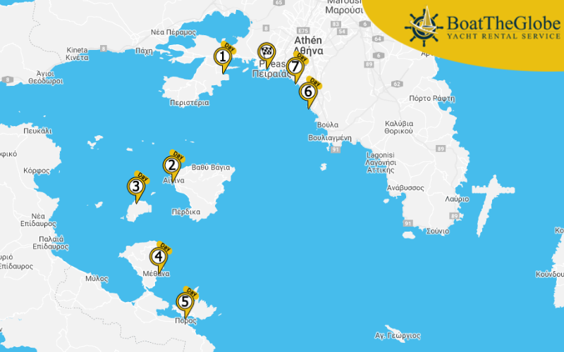 Görögországi hajós útvonalak szeptemberben 