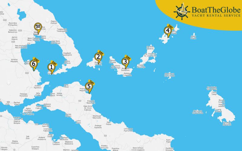 Yacht bérlés Volos útvonalterv Yacht bérlés Volos útvonalterv